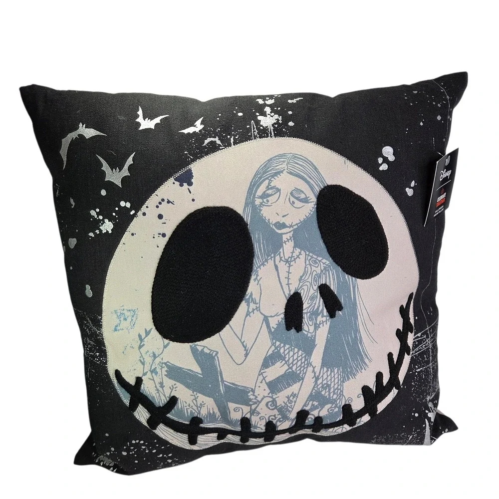 Disney Nightmare Before Christmas Jack Skellington Sally Halloween Throw Pillow
